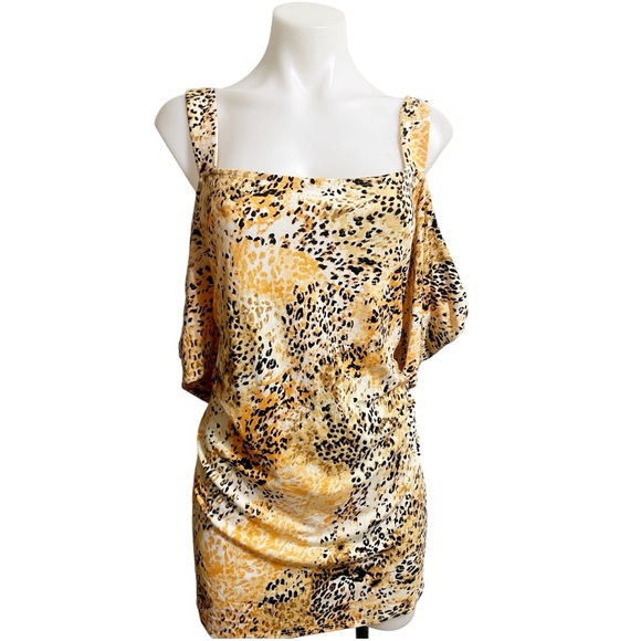 JM Collections Cheetah  Cold Shoulder Blouse Size‎ 3X - Picture 1 of 3
